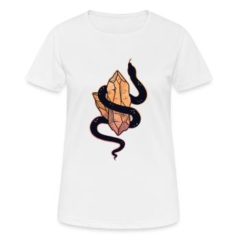 Schlange Kristalle - Frauen T-Shirt atmungsaktiv - Weiß - Vorne - AI Model Female 172 dark (172cm)