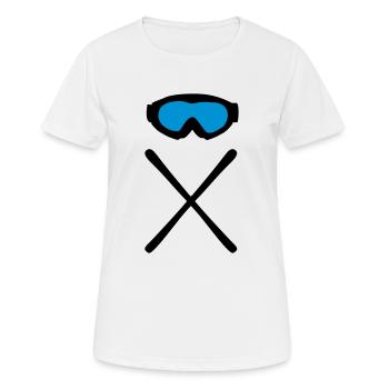 Skier & Skibrille - Frauen T-Shirt atmungsaktiv - Weiß - Vorne - AI Model Female 172 dark (172cm)
