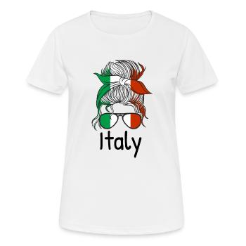 Italie Flag Lunettes de soleil Drapeau italien - T-shirt respirant Femme - blanc - Devant - AI Model Female 172 dark (172cm)
