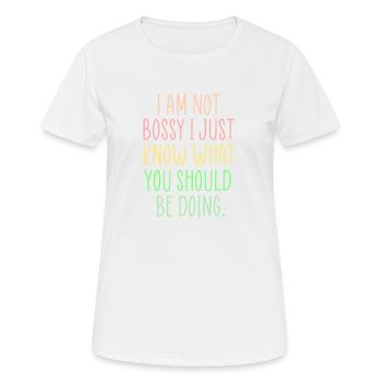 Citation amusante et autoritaire - T-shirt respirant Femme - blanc - Devant - AI Model Female 172 dark (172cm)