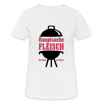 Grill, grillen, BBQ, Rost - Frauen T-Shirt atmungsaktiv - Weiß - Vorne - AI Model Female 172 dark (172cm)