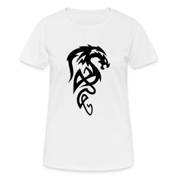 Drache Tribal - Frauen T-Shirt atmungsaktiv - Weiß - Vorne - AI Model Female 172 dark (172cm)