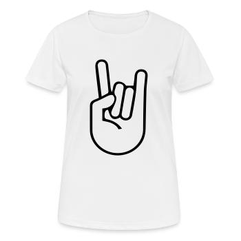 Rock'n'Roll Hand - Frauen T-Shirt atmungsaktiv - Weiß - Vorne - AI Model Female 172 dark (172cm)