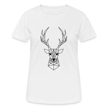 Tête de cerf en triangles - T-shirt respirant Femme - blanc - Devant - AI Model Female 172 dark (172cm)