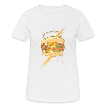 Chicken sandwich with halo. - Women's Breathable T-Shirt - white - Front - AI Model Female 172 dark (172cm)