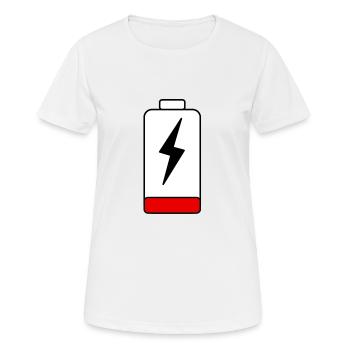 Batteries empty - Women's Breathable T-Shirt - white - Front - AI Model Female 172 dark (172cm)