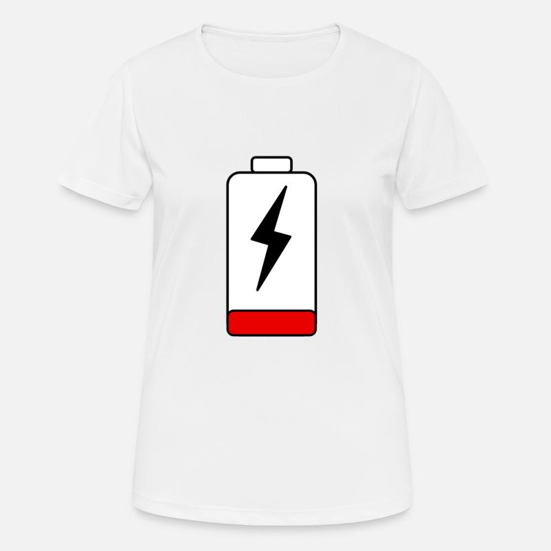 Batteries empty - Women's Breathable T-Shirt - white