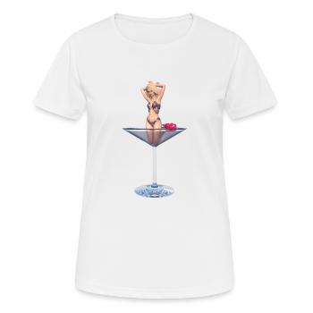 Erotische junge Frau im Champagnerglas - Frauen T-Shirt atmungsaktiv - Weiß - Vorne - AI Model Female 172 dark (172cm)