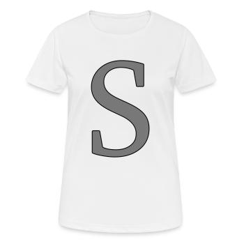 Buchstabe S Anfangsbuchstabe - Frauen T-Shirt atmungsaktiv - Weiß - Vorne - AI Model Female 172 dark (172cm)