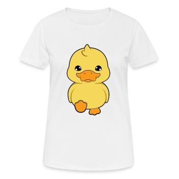 Ente Entchen - Frauen T-Shirt atmungsaktiv - Weiß - Vorne - AI Model Female 172 dark (172cm)