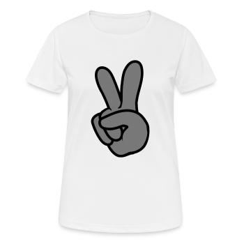 Signe de la main de la paix - T-shirt respirant Femme - blanc - Devant - AI Model Female 172 dark (172cm)