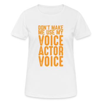 Voice Actor - Women's Breathable T-Shirt - white - Front - AI Model Female 172 dark (172cm)