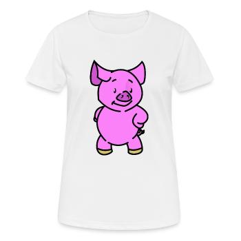 schweinchen - Frauen T-Shirt atmungsaktiv - Weiß - Vorne - AI Model Female 172 dark (172cm)
