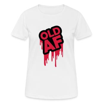 old AF Text Logo - Frauen T-Shirt atmungsaktiv - Weiß - Vorne - AI Model Female 172 dark (172cm)