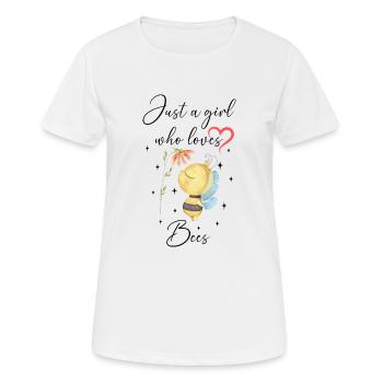 Frau Mädchen Liebe Herz Biene - Frauen T-Shirt atmungsaktiv - Weiß - Vorne - AI Model Female 172 dark (172cm)