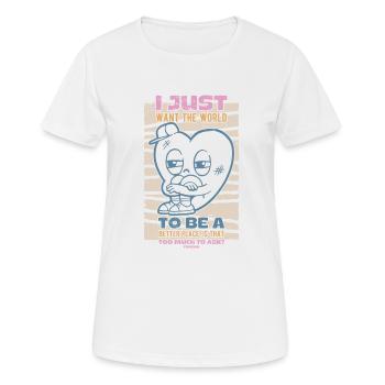 Herz Weltfrieden Bewegung - Frauen T-Shirt atmungsaktiv - Weiß - Vorne - AI Model Female 172 dark (172cm)