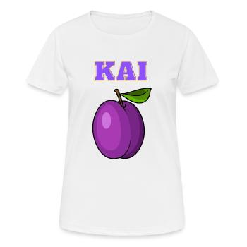 Kai Pflaume alias Ehrenpflaume - T-shirt respirant Femme - blanc - Devant - AI Model Female 172 dark (172cm)