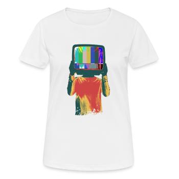 TV-Leiter Surreale Kunst - Frauen T-Shirt atmungsaktiv - Weiß - Vorne - AI Model Female 172 dark (172cm)