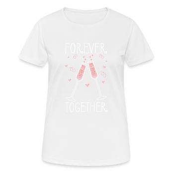 Zwillings Geschwister Party mit Sektglas - Frauen T-Shirt atmungsaktiv - Weiß - Vorne - AI Model Female 172 dark (172cm)