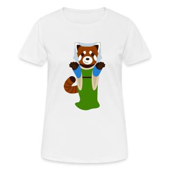 Roter Panda als Renaissance-Frau verkleidet - Frauen T-Shirt atmungsaktiv - Weiß - Vorne - AI Model Female 172 dark (172cm)