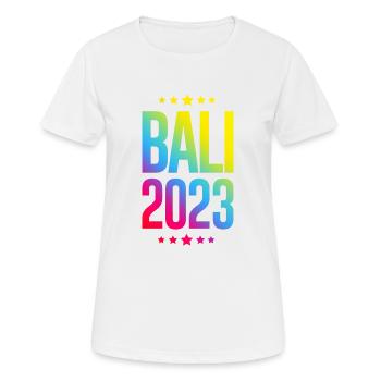 Bali 2023 - Frauen T-Shirt atmungsaktiv - Weiß - Vorne - AI Model Female 172 dark (172cm)