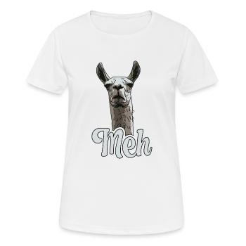 Lama peu impressionné - Meh - T-shirt respirant Femme - blanc - Devant - AI Model Female 172 dark (172cm)