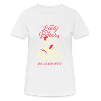 Ruhrpott Ladybiker - Frauen T-Shirt atmungsaktiv - Weiß - Vorne - AI Model Female 172 dark (172cm)