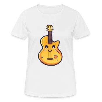 Gitarre im Comic Stil - Frauen T-Shirt atmungsaktiv - Weiß - Vorne - AI Model Female 172 dark (172cm)