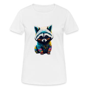 Racoton laveur 4 - T-shirt respirant Femme - blanc - Devant - AI Model Female 172 dark (172cm)