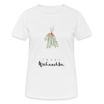 Frohe Weihnachten Mistelzweig - Frauen T-Shirt atmungsaktiv - Weiß - Vorne - AI Model Female 172 dark (172cm)