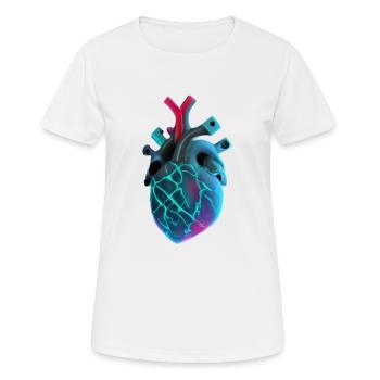 Futuristisches Neon-Menschenherz - Frauen T-Shirt atmungsaktiv - Weiß - Vorne - AI Model Female 172 dark (172cm)
