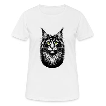 Struwwelliges Katze | Stubbeliges Katzengesicht - Frauen T-Shirt atmungsaktiv - Weiß - Vorne - AI Model Female 172 dark (172cm)