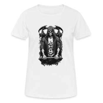 Grim Reaper Bodybuilder Fitness Motiv - Frauen T-Shirt atmungsaktiv - Weiß - Vorne - AI Model Female 172 dark (172cm)