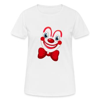 Clown,Carnaval,Visage de Clown,Carnaval,Helau - T-shirt respirant Femme - blanc - Devant - AI Model Female 172 dark (172cm)