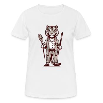 Cute Tiger Artist - Women's Breathable T-Shirt - white - Front - AI Model Female 172 dark (172cm)