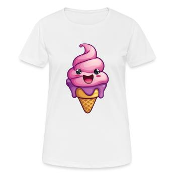 Lächelnde Eiskreation - Frauen T-Shirt atmungsaktiv - Weiß - Vorne - AI Model Female 172 dark (172cm)