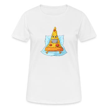 Pizza und Filme - Frauen T-Shirt atmungsaktiv - Weiß - Vorne - AI Model Female 172 dark (172cm)