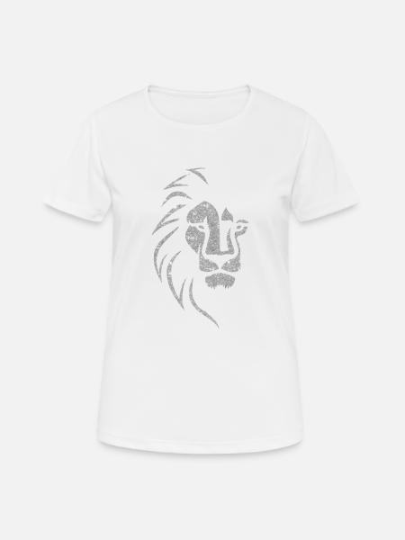 Silberner Löwenkopf - Frauen T-Shirt atmungsaktiv - Weiß