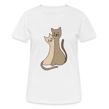 Katzen - Frauen T-Shirt atmungsaktiv - Weiß - Vorne - AI Model Female 172 dark (172cm)