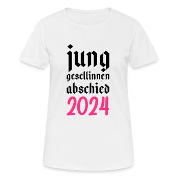 Junggesellinnenabschied 2024 Junggesellin - Frauen T-Shirt atmungsaktiv - Weiß - Vorne - AI Model Female 172 dark (172cm)