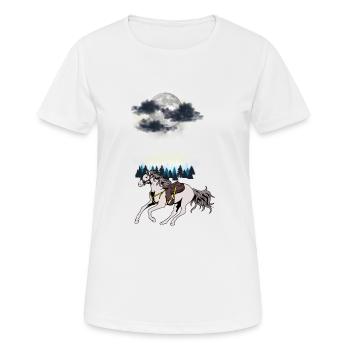Cheval de l’Ouest sauvage Western Chevaux Cheval Gaule Nature - T-shirt respirant Femme - blanc - Devant - AI Model Female 172 dark (172cm)