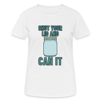 Fermez votre couvercle et peut-il 2 - T-shirt respirant Femme - blanc - Devant - AI Model Female 172 dark (172cm)