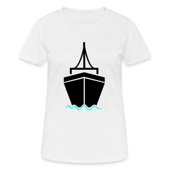 schiff 2 - Frauen T-Shirt atmungsaktiv - Weiß - Vorne - AI Model Female 172 dark (172cm)
