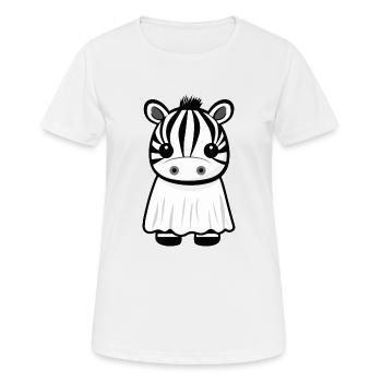 Zebra Halloween Funny Ghost - Women's Breathable T-Shirt - white - Front - AI Model Female 172 dark (172cm)
