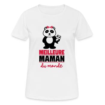 meilleure maman du monde - T-shirt respirant Femme - blanc - Devant - AI Model Female 172 dark (172cm)