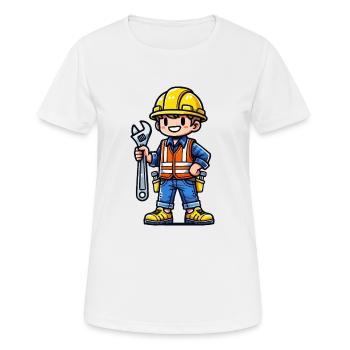 Construction worker - Women's Breathable T-Shirt - white - Front - AI Model Female 172 dark (172cm)