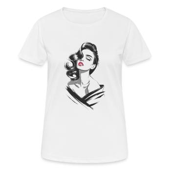 Drawing of a pretty woman - Women's Breathable T-Shirt - white - Front - AI Model Female 172 dark (172cm)