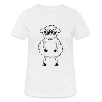 Sheep Sunglasses Party Sheep Lamb Cute Cool - Women's Breathable T-Shirt - white - Front - AI Model Female 172 dark (172cm)