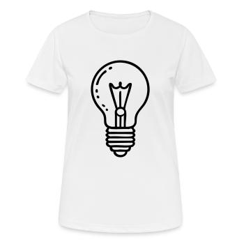 Idée d’ampoule - T-shirt respirant Femme - blanc - Devant - AI Model Female 172 dark (172cm)
