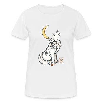 🌙🐺 Lone Wolf – Mystic & Nature T-Shirt - Women's Breathable T-Shirt - white - Front - AI Model Female 172 dark (172cm)